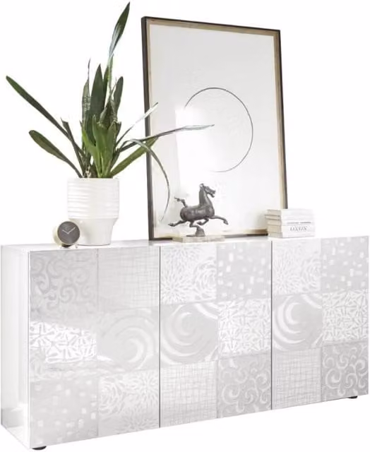 Mobile Buffet Moderno TFT Blossom Bianco in Melaminico L/P/H: 180 x 42 x 84 cm