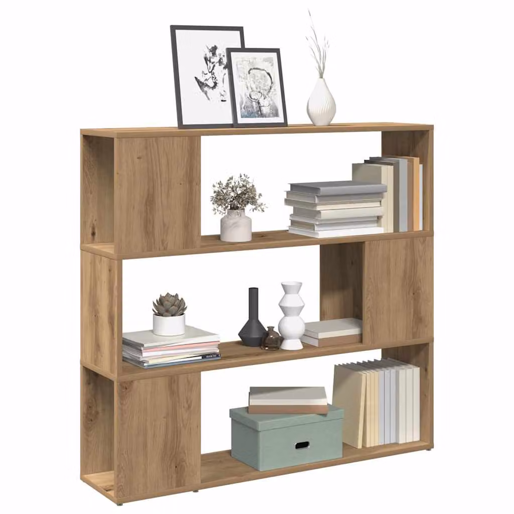 Libreria/Divisorio vidaXL in Rovere Marrone Moderno L: 100 cm, P: 24 cm, H: 94 cm
