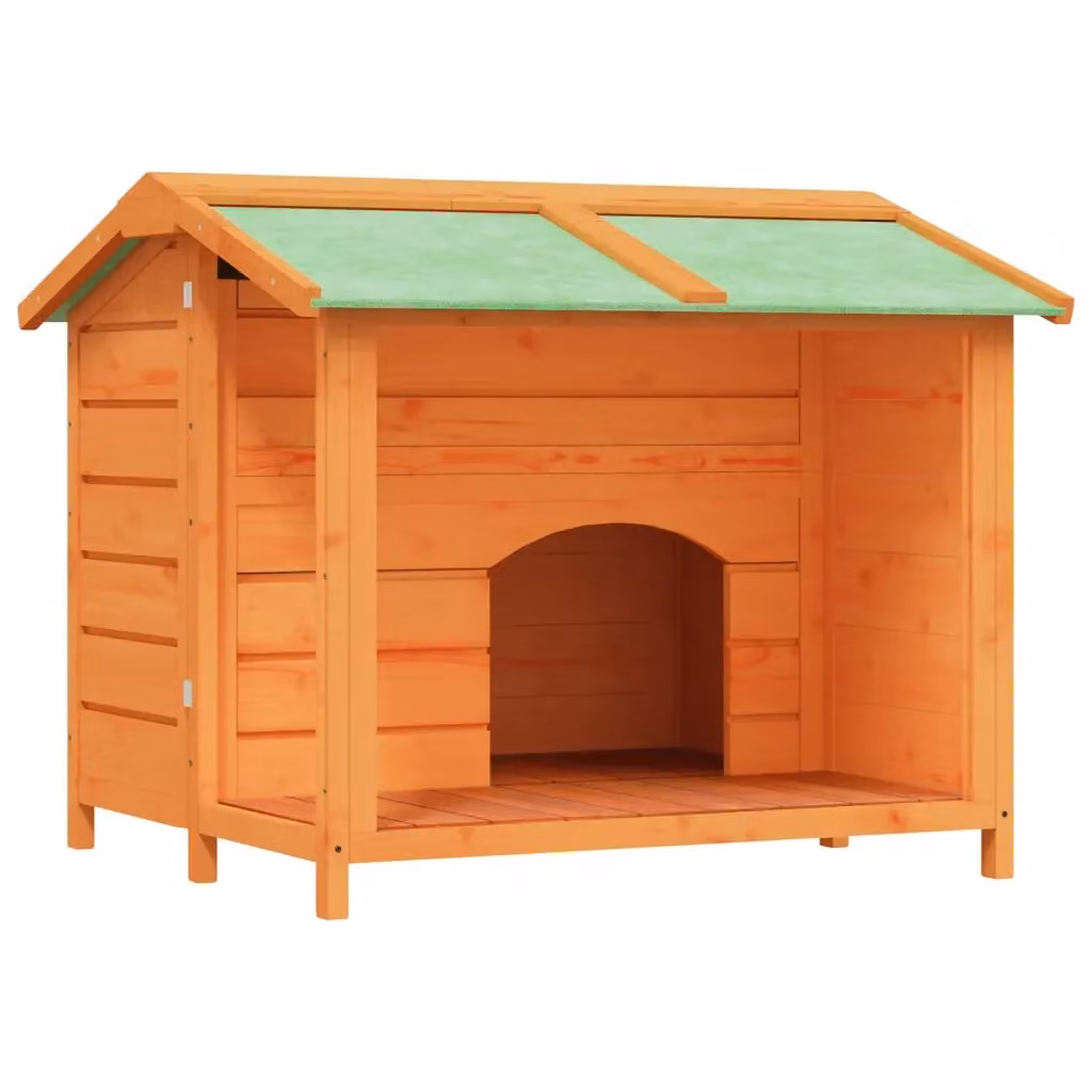 Cuccia per cani vidaXL in legno di pino marrone e verde, resistente alle intemperie, L: 96 cm, P: 87 cm, H: 80,5 cm – 2