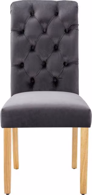 Set di 2 sedie da pranzo Chicfurn con seduta imbottita e schienale curvo in velluto grigio – 1