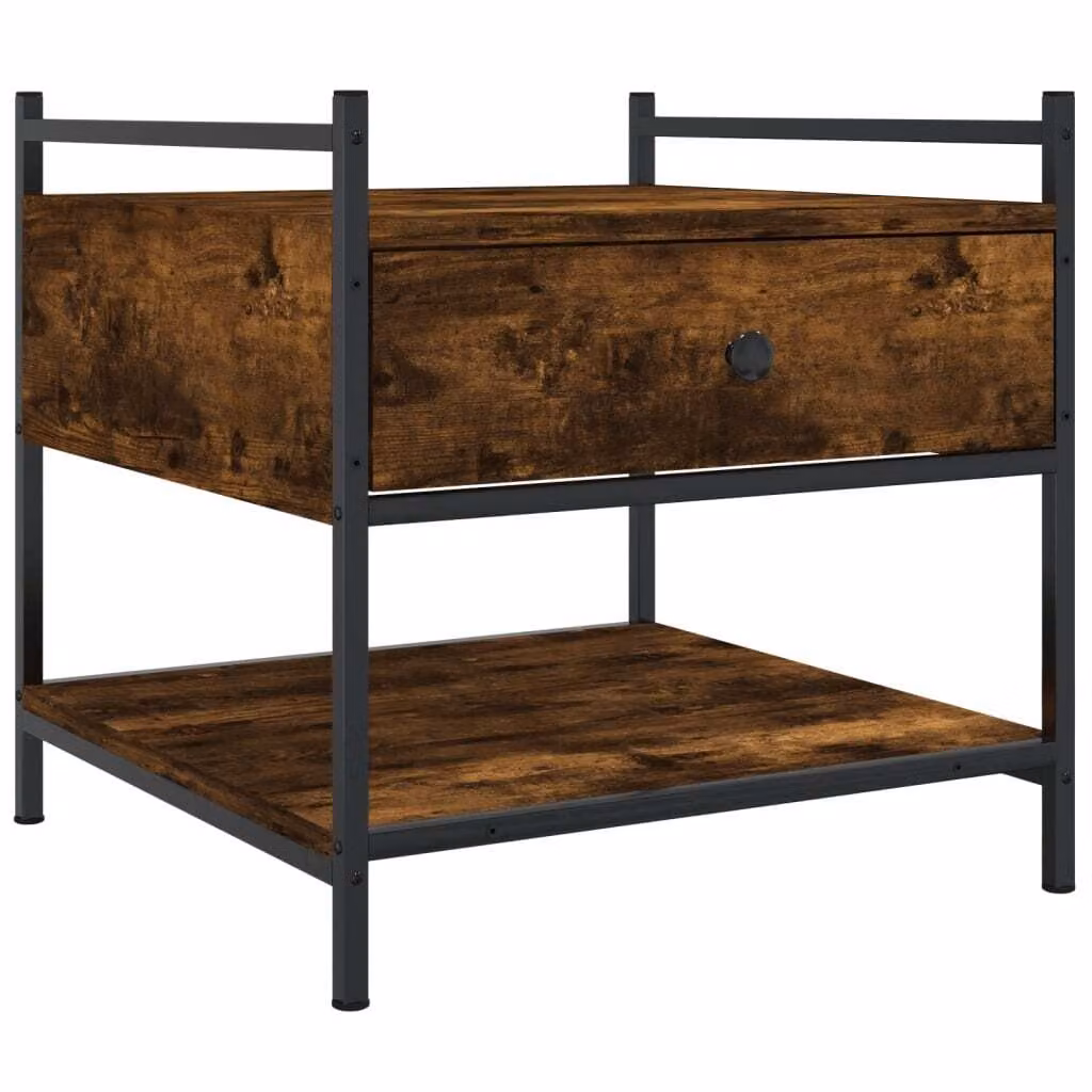 Tavolino da Salotto Rovere Fumo 50x50x50 cm Legno Multistrato