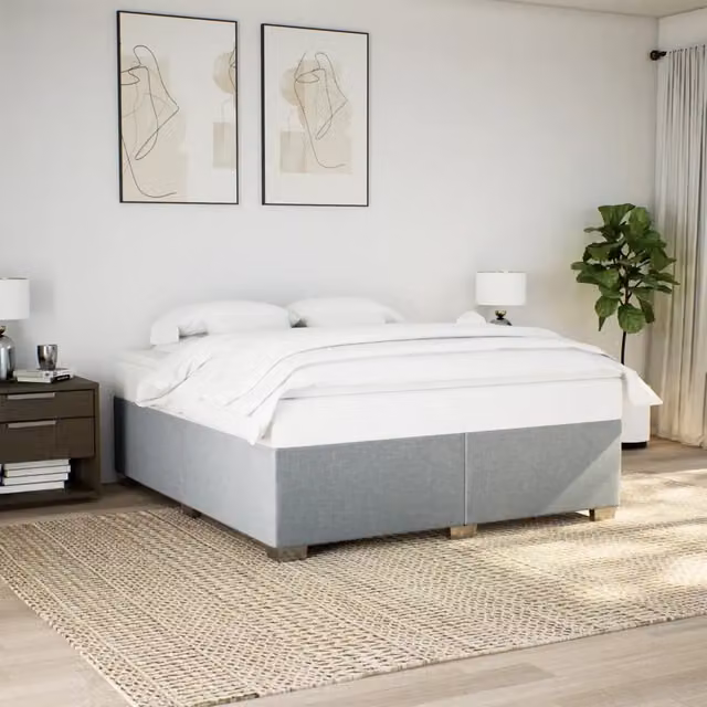 Giroletto senza Materasso Grigio Chiaro 200x200 cm Tessuto 3284499
