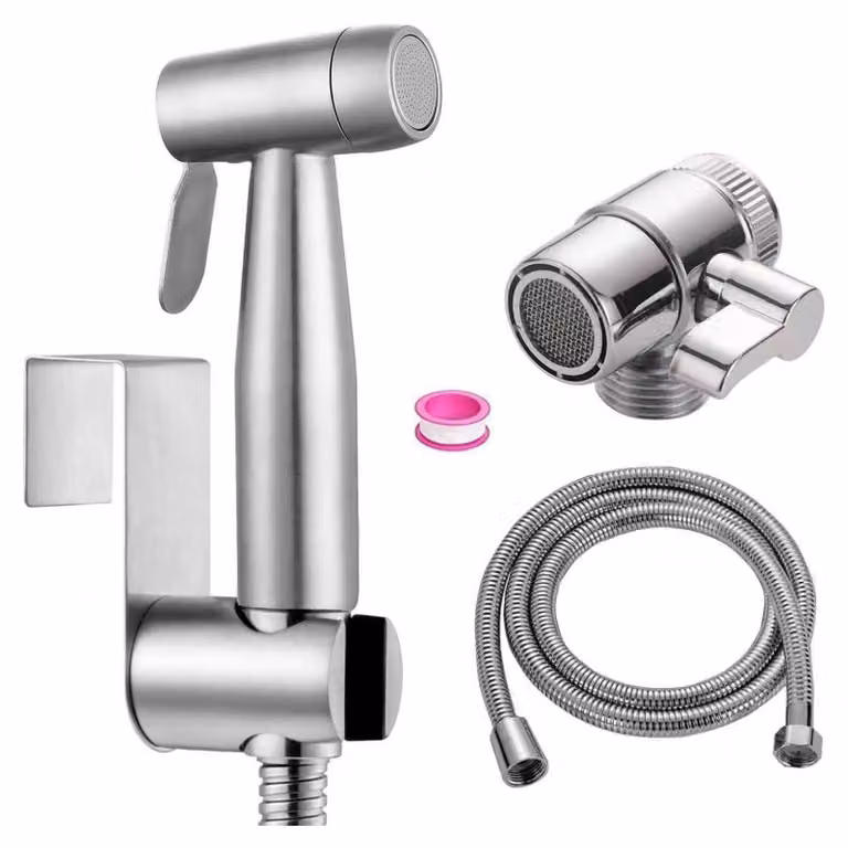 Doccia a mano in acciaio inossidabile per bidet, con dispenser integrato
