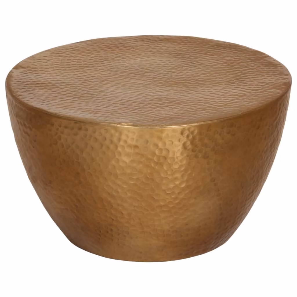 Maison Exclusive - Tavolino in alluminio martellato, diametro 50x30 cm, con dettagli in ottone