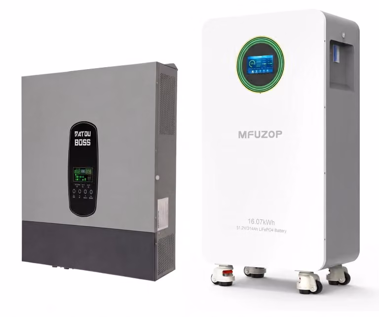 Batterie al litio con inverter ibrido solare - LFP48-314 + 4811B - LiFePO4 - 314 Ah - 16,07 kWh - 51,2 V - 11 kW - 220/230 V