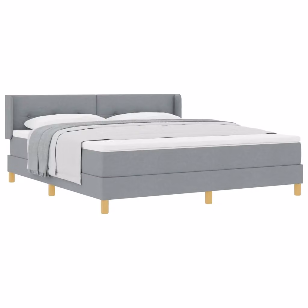 Letto a molle vidaXL con testiera in tessuto grigio, L/P: 180 x 200 cm – 2