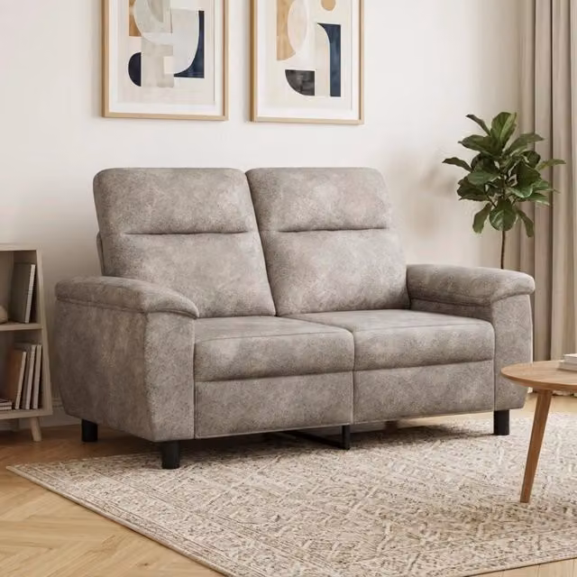 Divano moderno vidaXL in ecopelle grigio con coperture rimovibili L: 158 cm, P: 90 cm, H: 95 cm