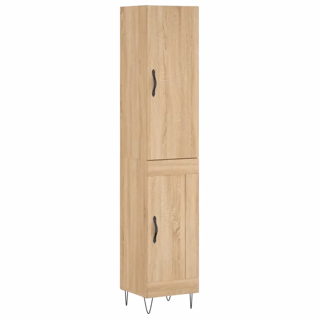 Credenza moderna vidaXL in legno e metallo color beige, L: 34,5 cm, P: 34 cm, H: 180 cm – 2