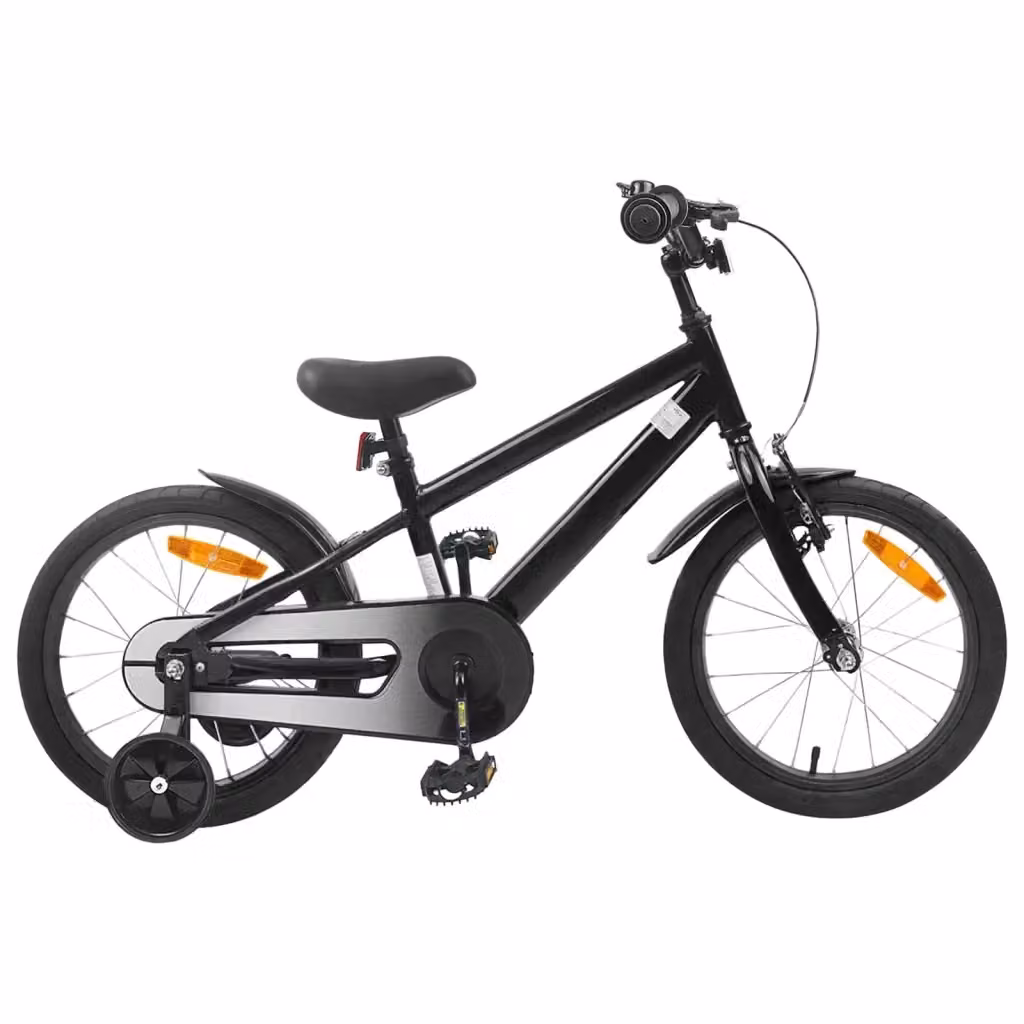 Bicicletta per bambini da 16 pollici colore nero con componenti in metallo e gomma – 2