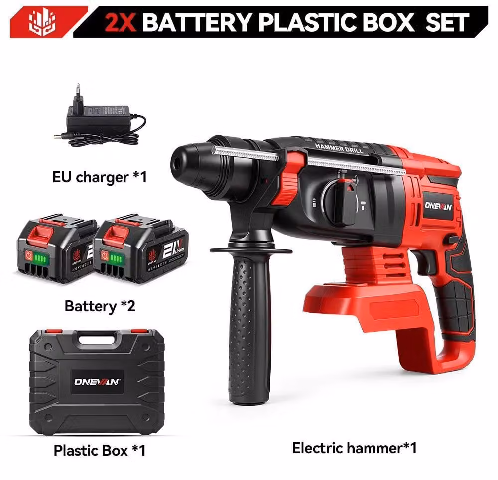 Trapano avvitatore a percussione – Batteria – Motore brushless da 3500W – 21V – Senza fili – 4000 giri/min – Set con 2 batterie – Set a 2 batterie