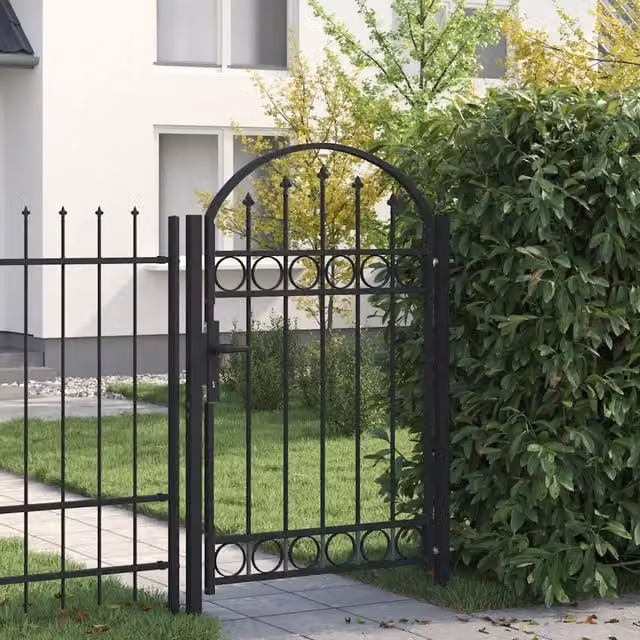 Cancello a battente vidaXL in acciaio nero L 100 cm x H 150 cm – 1