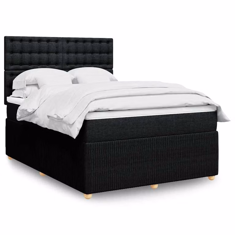 vidaXL Letto Ibrido con Materasso e Giroletto a Molle, Colore Nero e Bianco, L/P: 140 x 200 cm