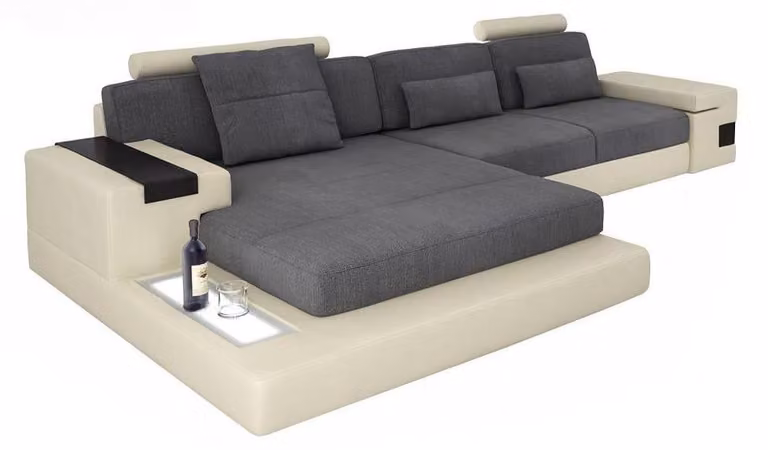 Luxus Sofa Couch Ecke Polstermöbel Wohnzimmer L-Form Modern Design Textil Stoff