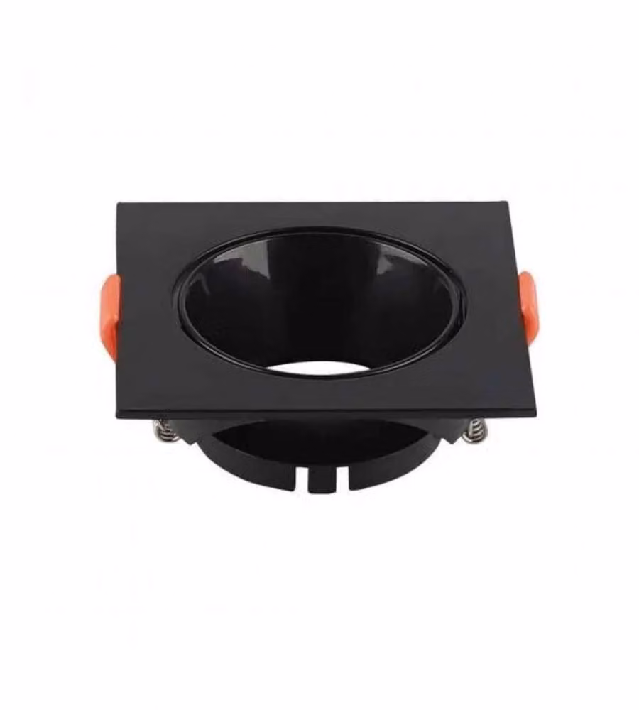 Portafaretto LED da Incasso Quadrato GU10 Colore Nero