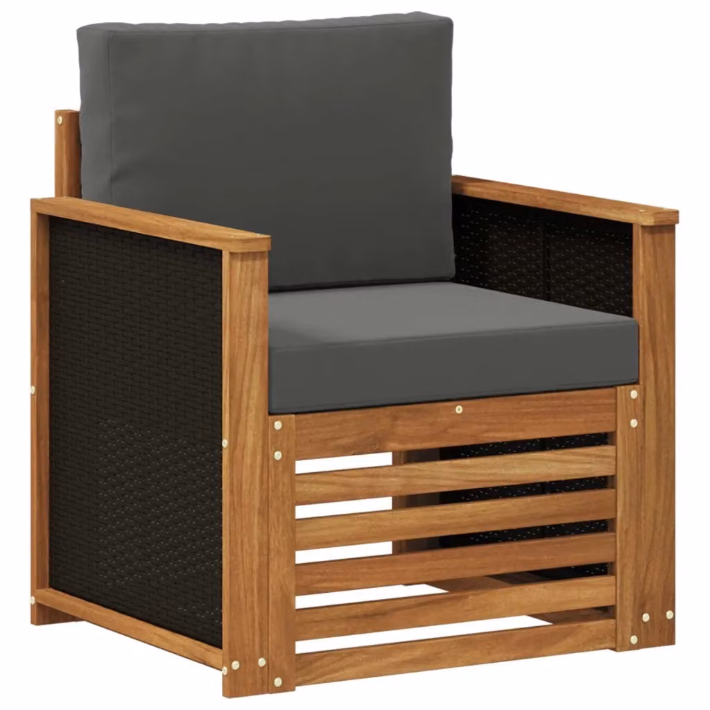 Divano centrale componibile per esterno Design In in legno di acacia con cuscini inclusi, disponibile nei colori antracite, beige e grigio – 2