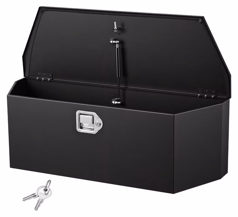 VEVOR Scatola portaattrezzi per rimorchio, dimensioni 914 x 314 x 305 mm, realizzata in acciaio, capacità di carico 50 kg, ideale per utensili