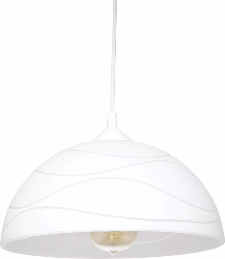ADANIA Elegante lampada a sospensione vintage in vetro bianco paralume Ø30cm lampada a sospensione rotonda cucina