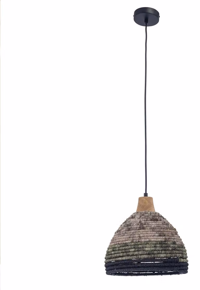 Lampada a sospensione Korg con paralume in corda naturale per lampadina E27