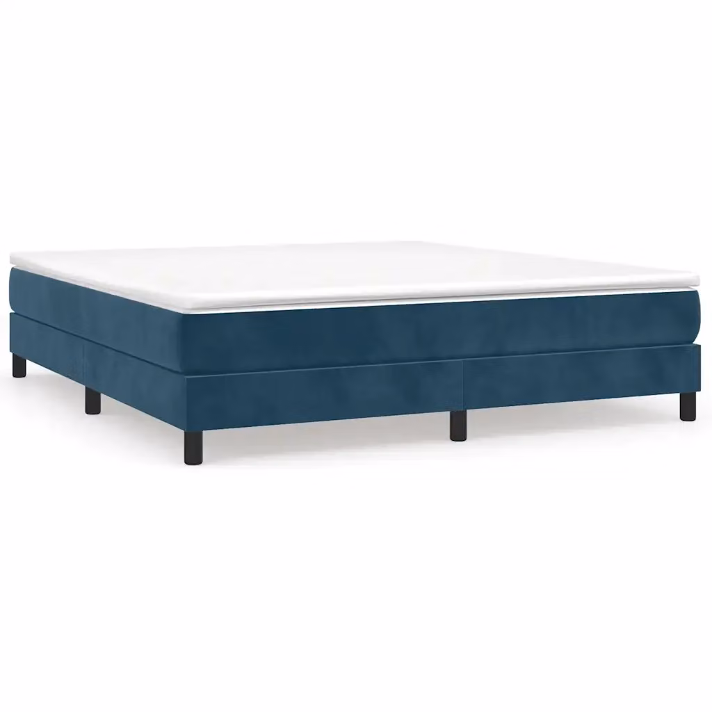vidaXL Struttura Letto Imbottita in Velluto Blu con Rete a Doghe Curvate L: 160 cm, P: 200 cm – 2