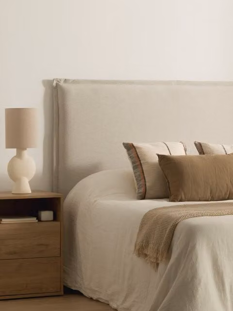 Testiera imbottita Flen Kenay Home beige per letto 160x200 cm