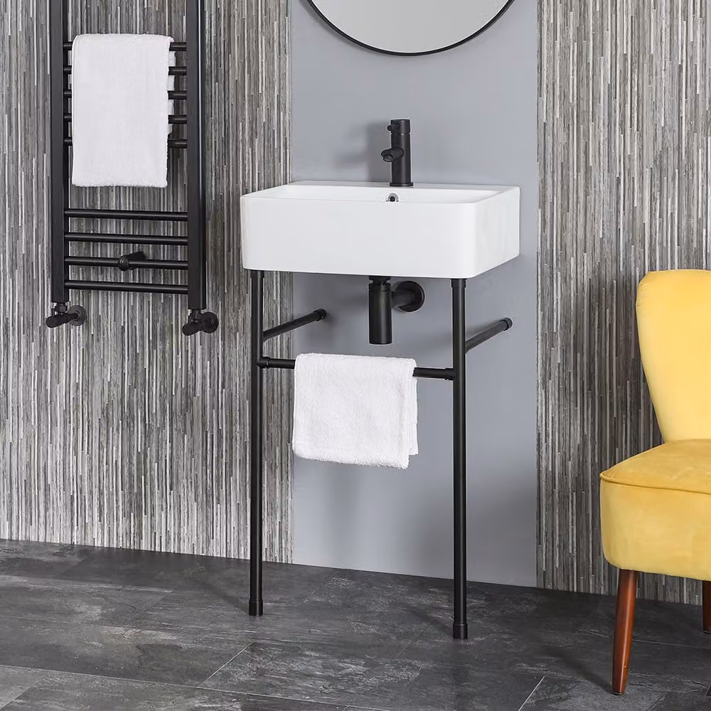 Lavabo con Consolle Nera – 520 mm x 420 mm – Exton