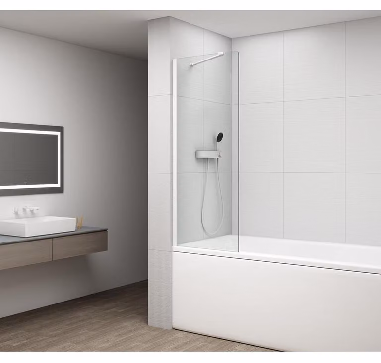 Cabina doccia FISA 800x1500mm, bianco opaco, vetro trasparente