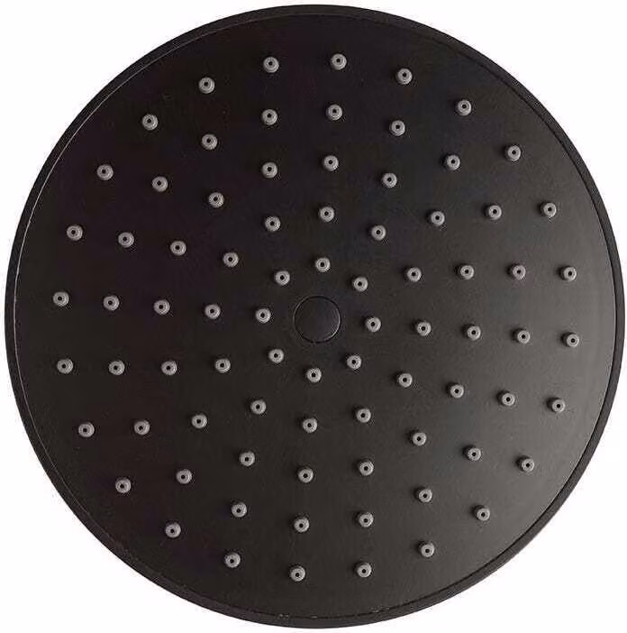 Soffione doccia rotondo in acciaio nero opaco 20cm