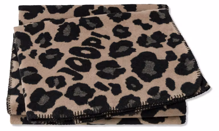 Coperta in misto cotone color taupe, 150x200 cm, collezione Leo