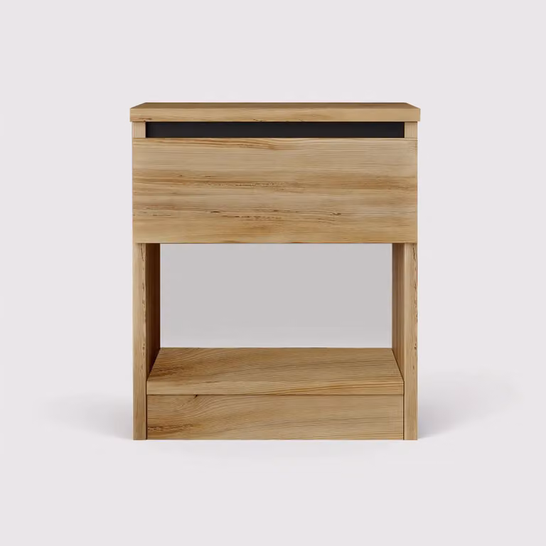 Marzeh - Comodino moderno color rovere chiaro con 1 cassetto