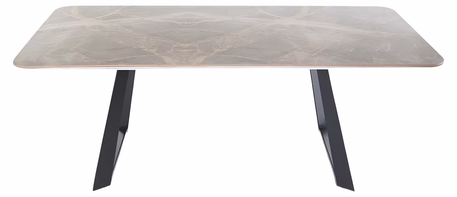 Elegante tavolo da pranzo Tavolo da cucina moderno Piedi in metallo Mobili