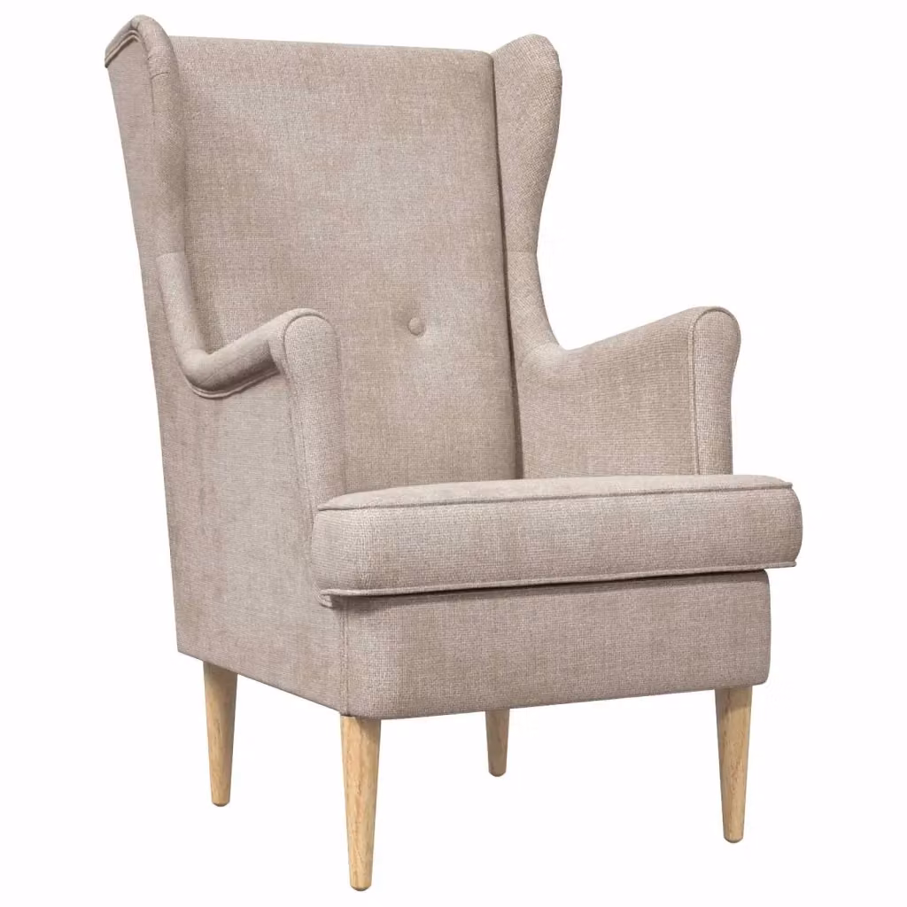 Poltroncina ARES beige con braccioli e struttura in metallo per soggiorno o camera da letto L: 79 cm, P: 45 cm, H: 65 cm – 2