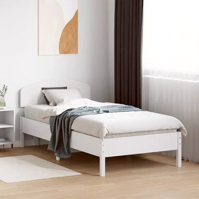 Giroletto VIDAXL in legno massello di pino bianco con doghe piatte, L/P/H: 195.5 x 80.5 x 81.0 cm