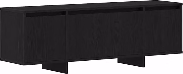Mobile TV moderno con ante a filo e vano contenitore 120 x 30 x 40 cm legno composito nero 02_0051912