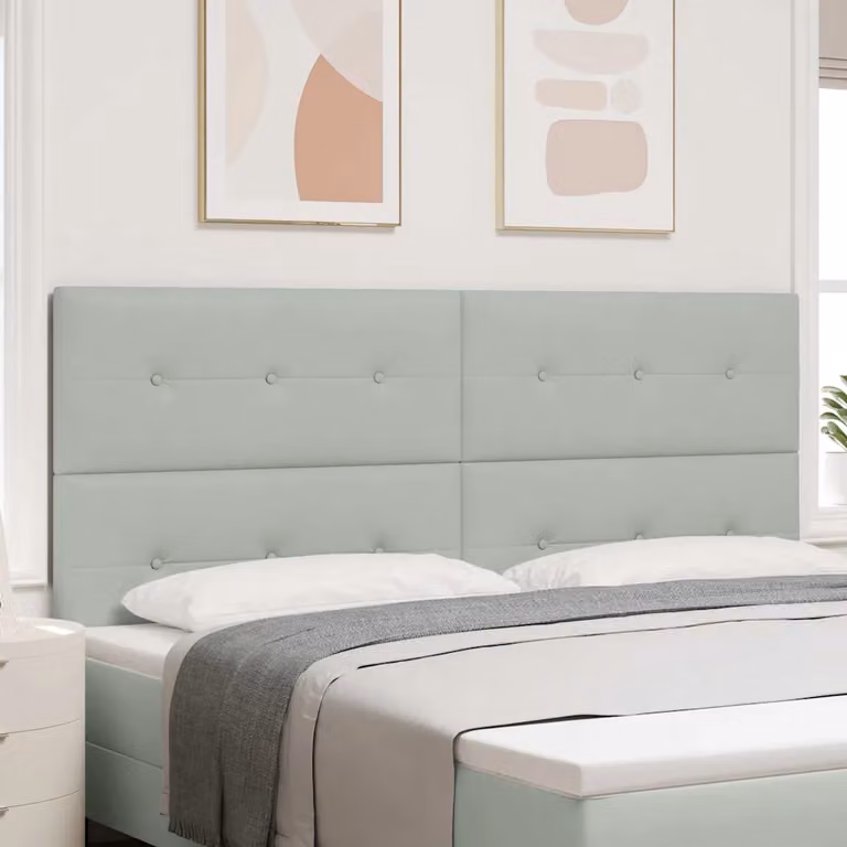 Testiera per letto vidaXL in velluto grigio chiaro, larghezza 200 cm