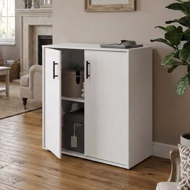 Armadio Multiuso DMORA Bianco con 2 Ante e Ripiano Interno, L/P/H: 40 x 30 x 88 cm