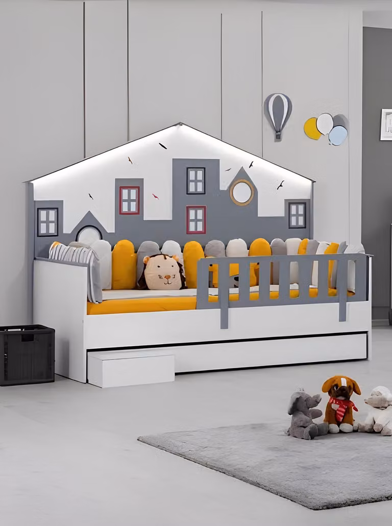 Bettrahmen Kinderbett Bett Kinderzimmer Kinderzimmermöbel Helles Holz