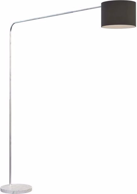Piantana Contemporanea Corner Marmo Basso Bianco Tessuto Nero 1 Luce E27