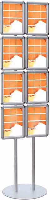 Porta Comunicazioni Bifacciale con 16 Cornici A4 Silver di Top Eventi Store
