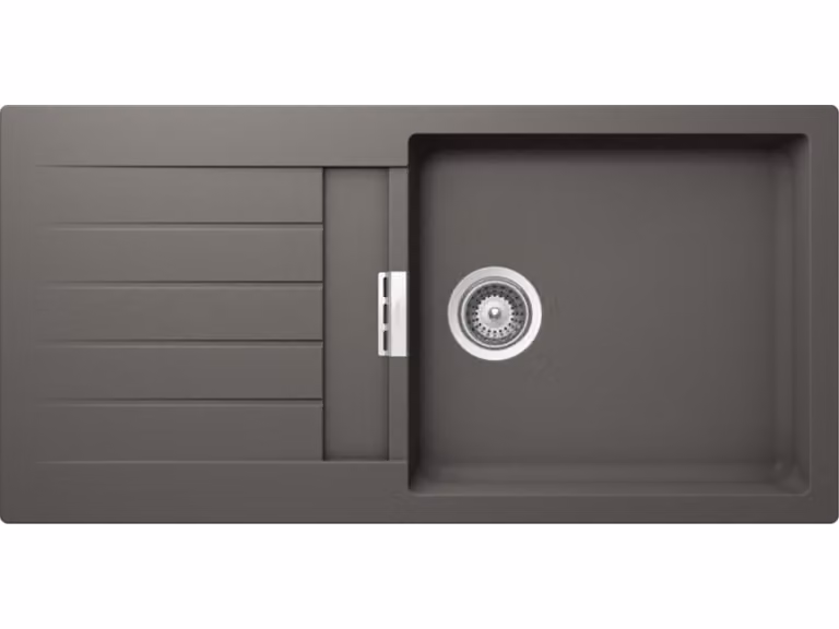 Lavello da incasso Schock Signus D-100L A Sovrapposizione Silverstone incl. tagliere in legno