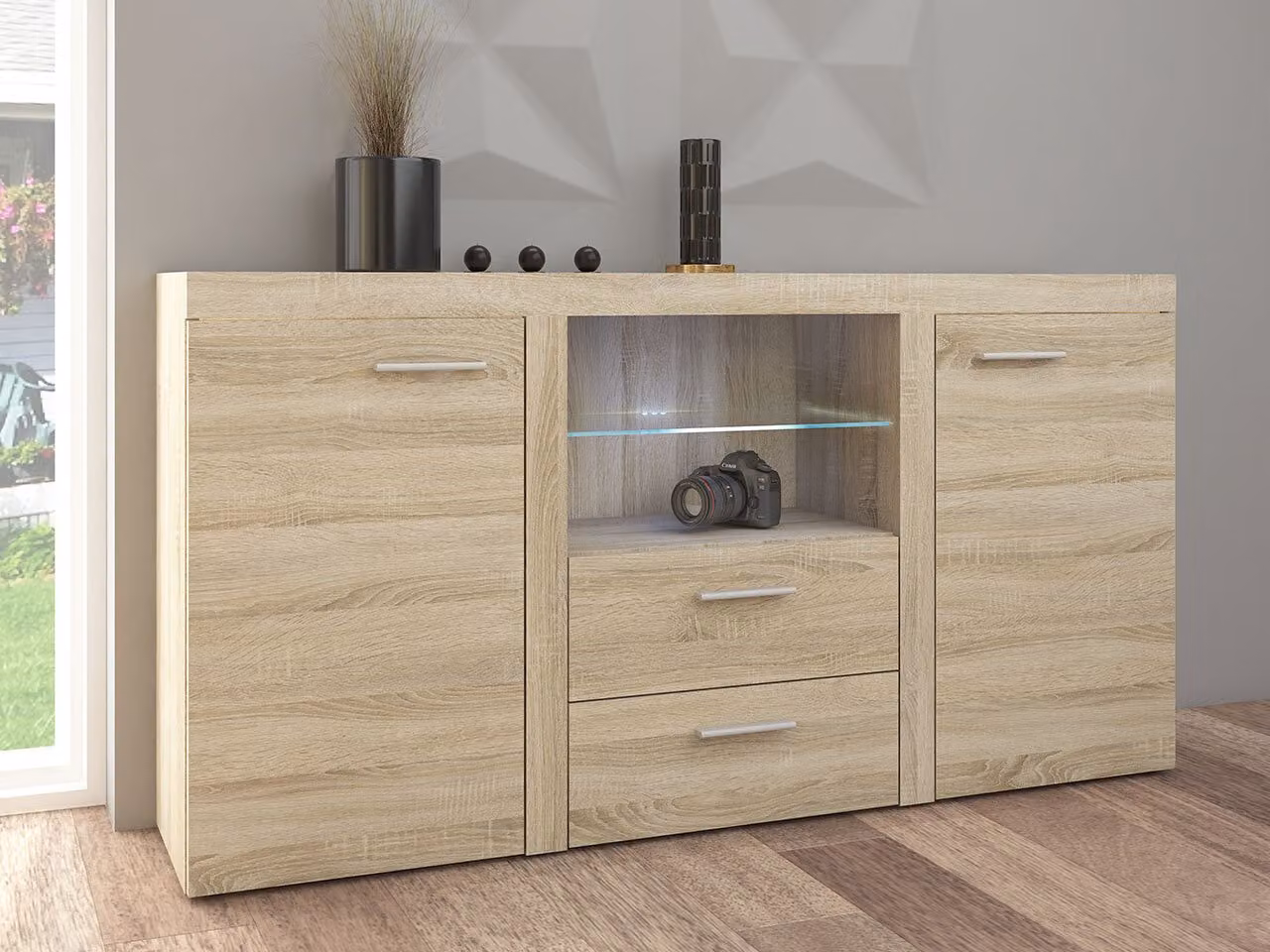 Cassettiera combinata moderna THISE - rovere sonoma
