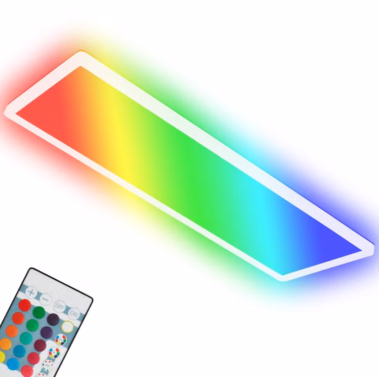 Briloner Leuchten? Lampada da soffitto ultrapiatta RGBW, lampada da soffitto a LED con retroilluminazione, bianco neutro, pannello LED, cambio colore, dimmerabile, telecomando, bianco