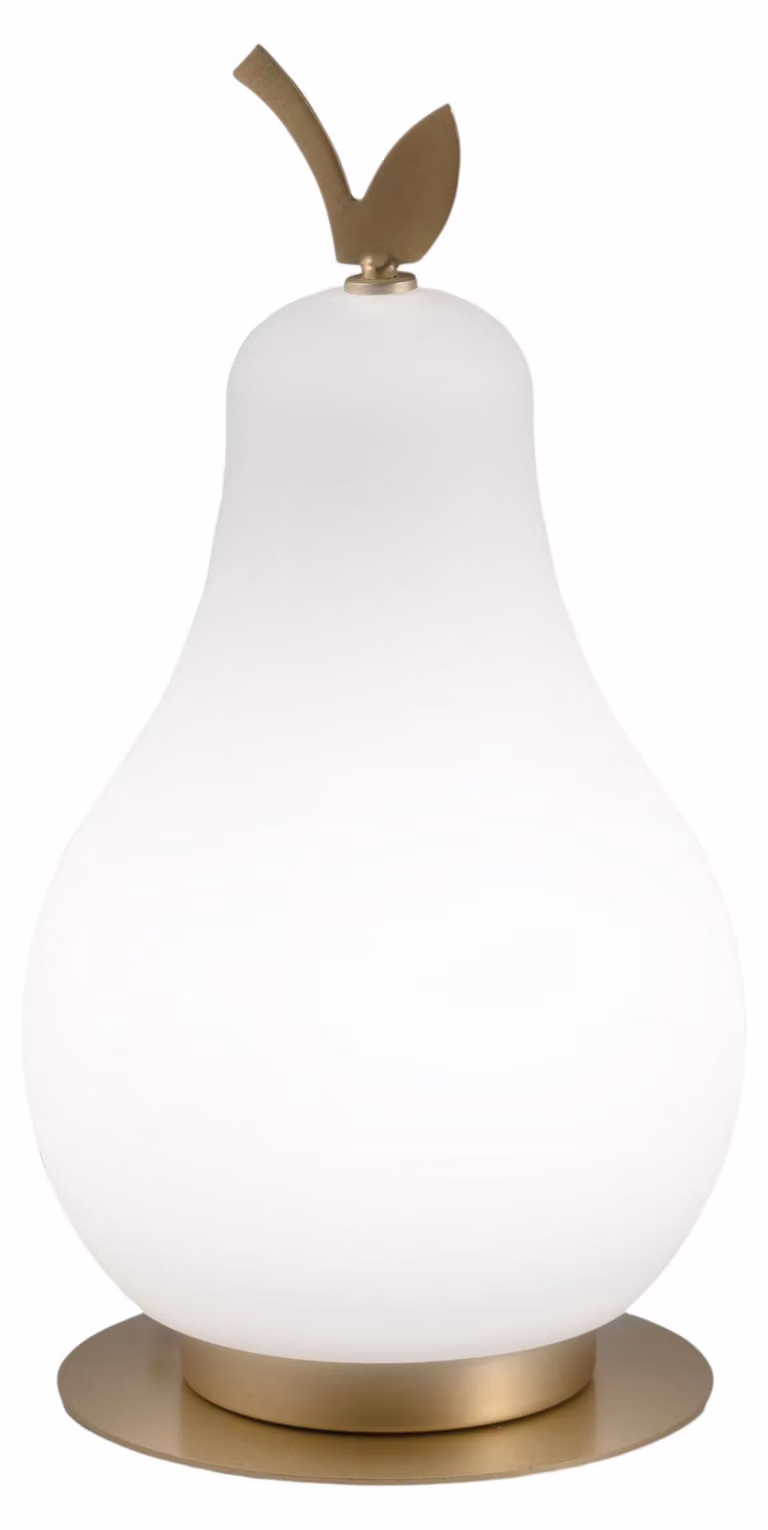 Lampada da Tavolo Wilma 8W LED Integrato 3000K Bianco/Ottone Satinato, Regolazione Luce al Tocco, IP20, 230V, Design in Metallo e Vetro - Wilma