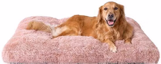Cuccia morbida per cani di grossa taglia XL, cuscino lavabile per cani, cuccia antiscivolo e avvolgente con peluche lungo, rosa, 112x85 cm