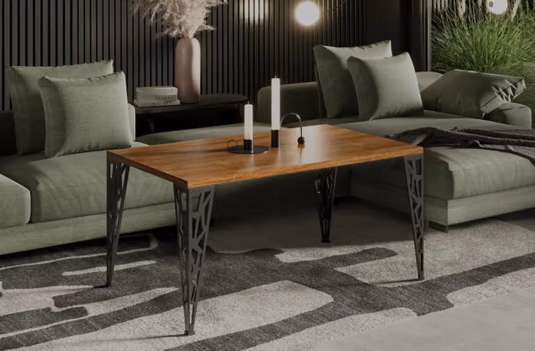 Endo-Möbel tavolino Monza 100x60x51 cm design tavolo soggiorno moderno (rovere Stirling)