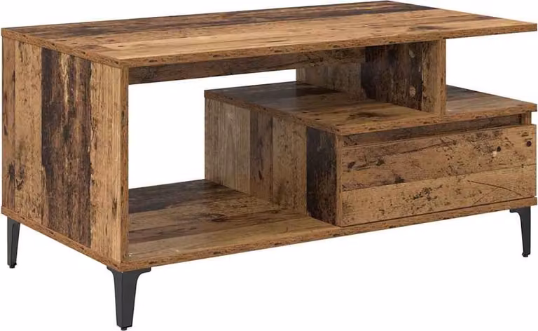 Tavolino da salotto con cassetto Legno vecchio 90 x 49 x 45 cm