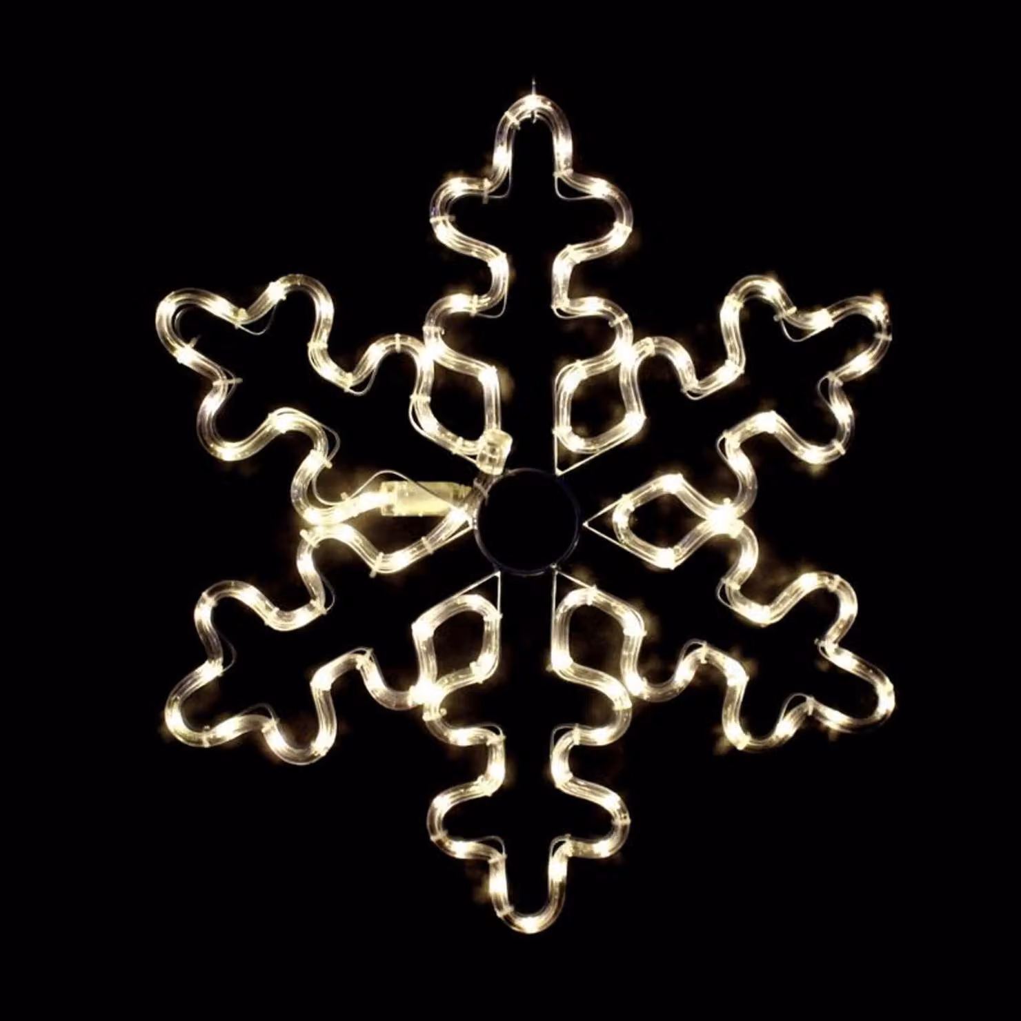 ACA Fiocco di neve natalizio illuminato per esterni, 96 LED, 4 m di cavo flessibile, bianco caldo, con effetti, IP44, 56 cm, cavo di alimentazione da 1,5 m XSNOWBLEDWW56