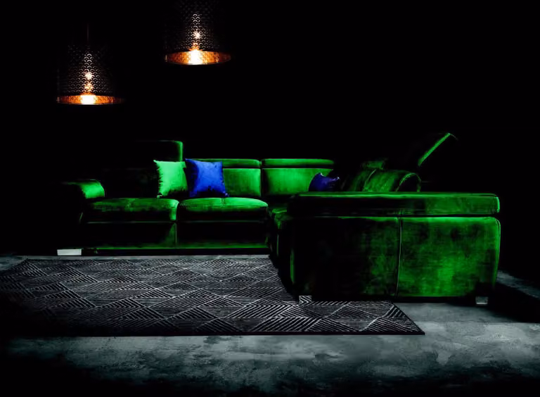 Elegante Designer Textil Stoff Couch Ecksofa Polster Garnitur Wohnlandschaft