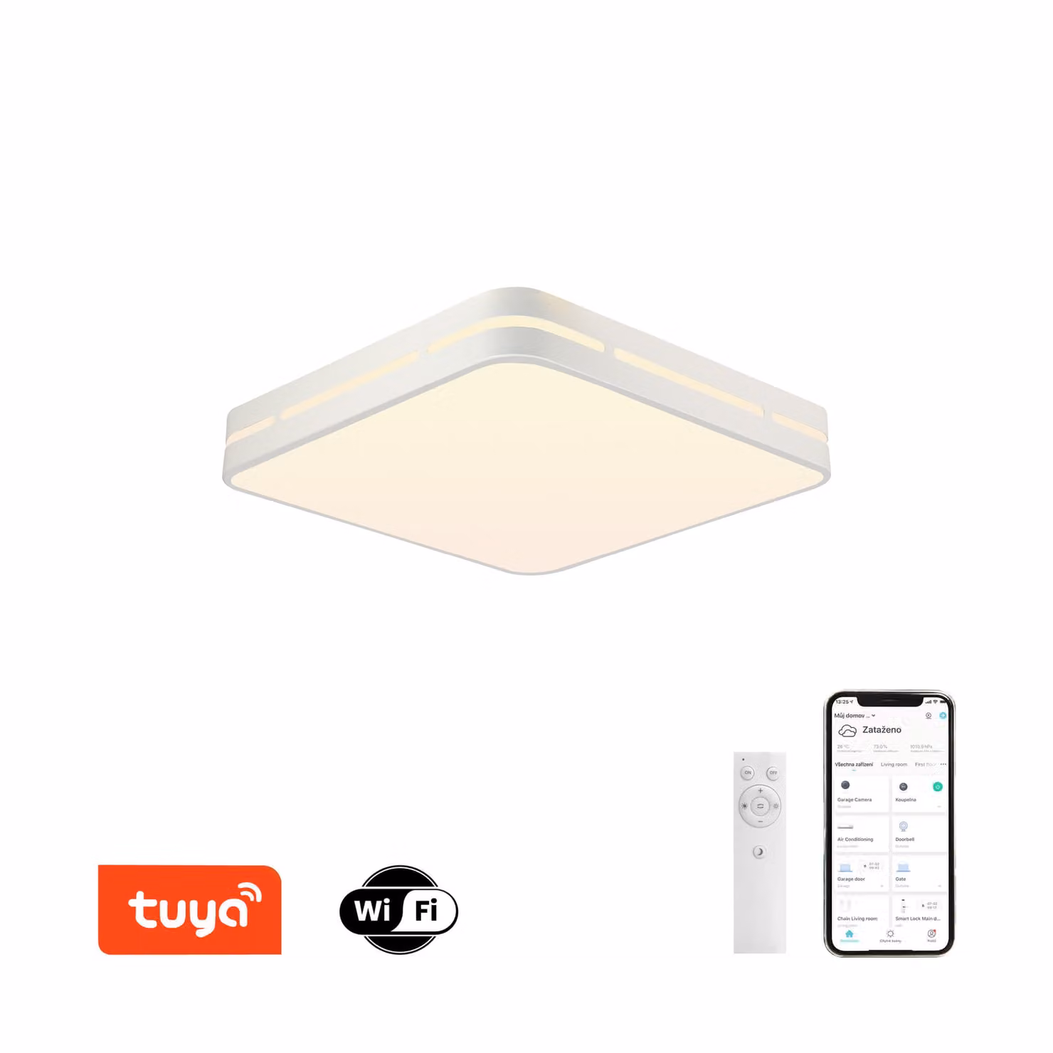 Immax NEO LITE PERFECTO Plafoniera intelligente quadrata 30 cm, 24W Bianco Tuya WiFi