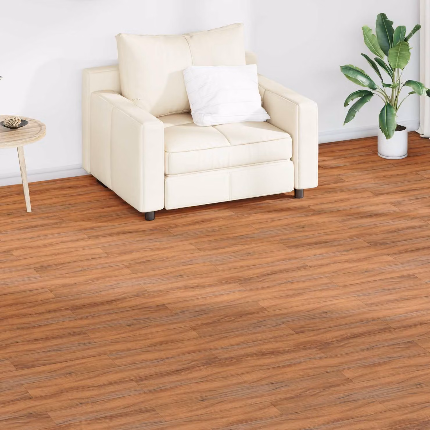 Tavole per pavimenti adesive vidaXL effetto legno in PVC, 2,51 m², beige e marrone