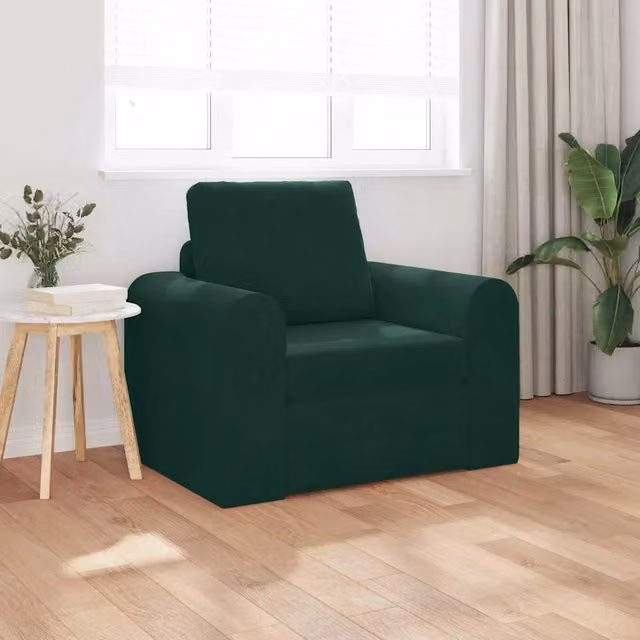 Divano letto daybed vidaXL in velluto verde con struttura in metallo e legno L: 98 cm, P: 71 cm, H: 83 cm – 1